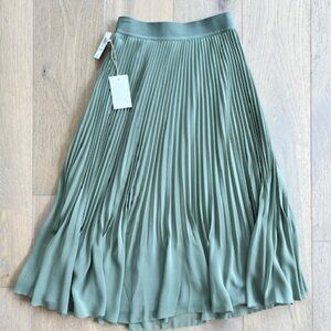 Aritizia (Wilfred) Twirl Pleated Skirt - Sage - Sm - chiffon